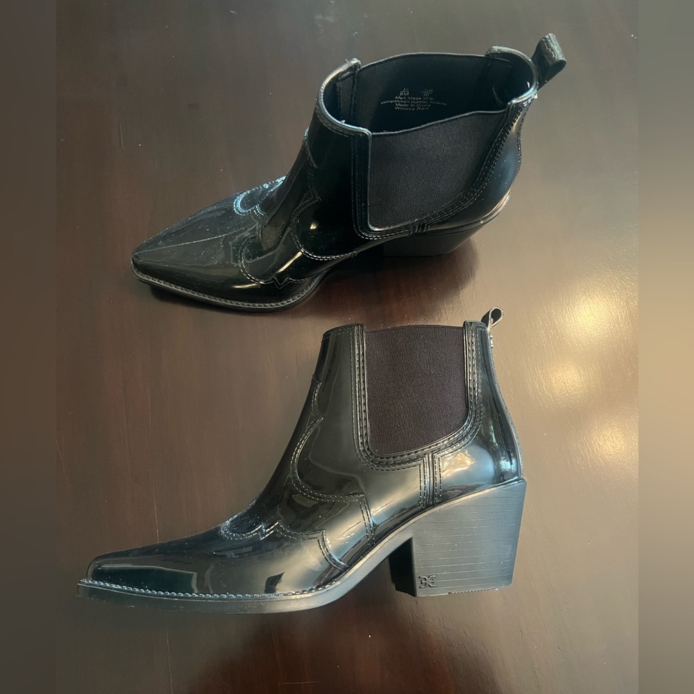 Sam Edelman patent leather rain boots